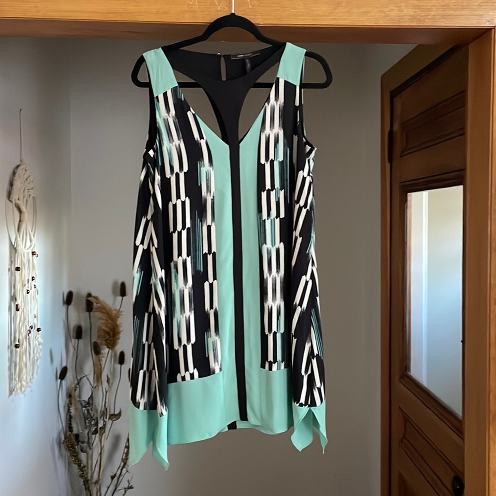 BCBGENERATION teal patterned dress, S